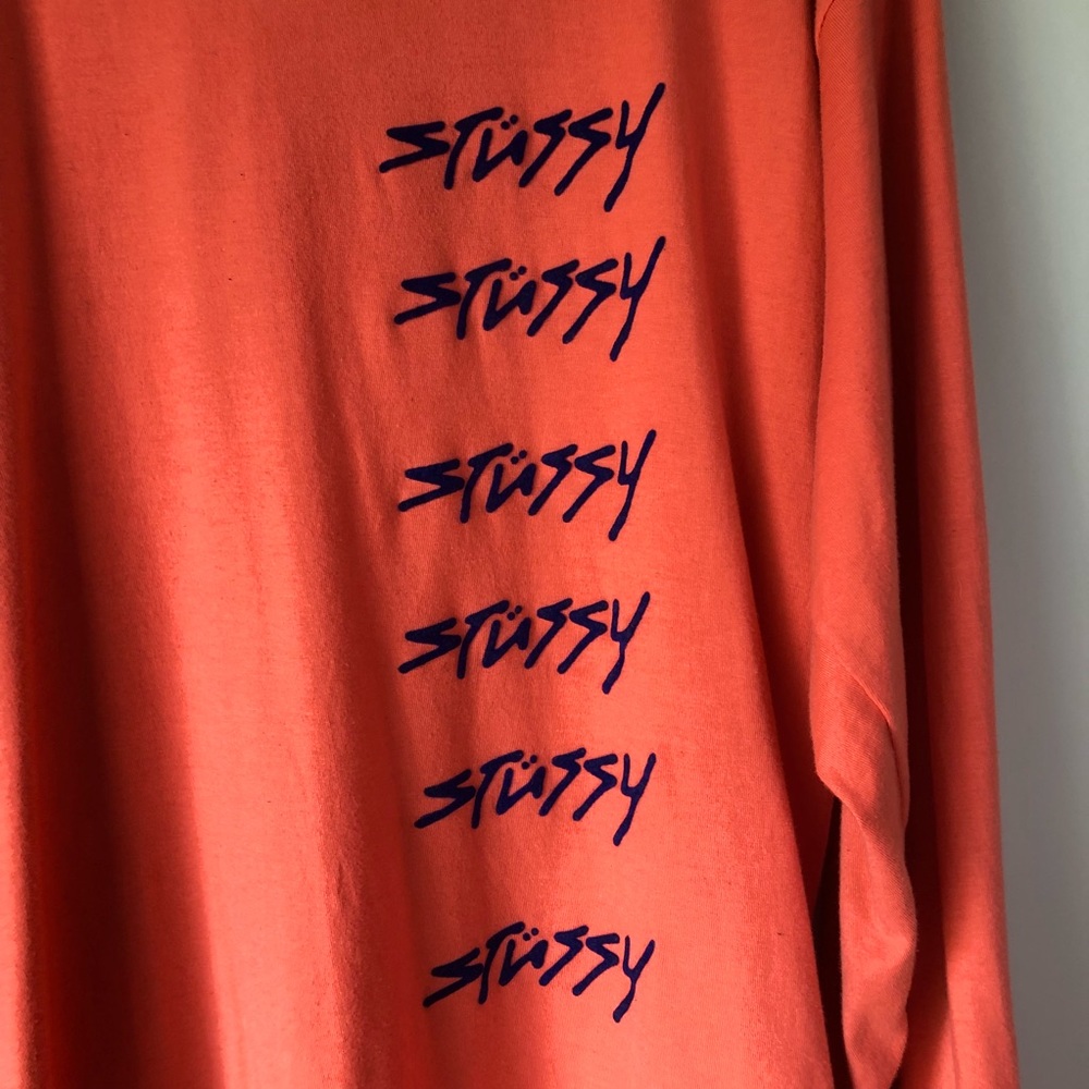 Stussy Longsleeve T-Shirt (Size Large) Orange - Picture 2 of 3